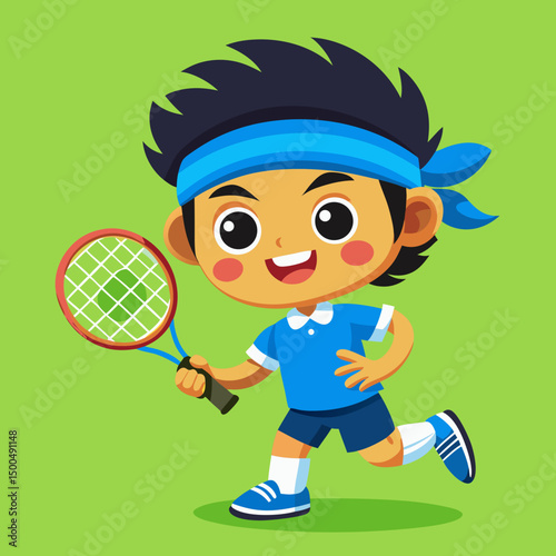 boy playing tennis