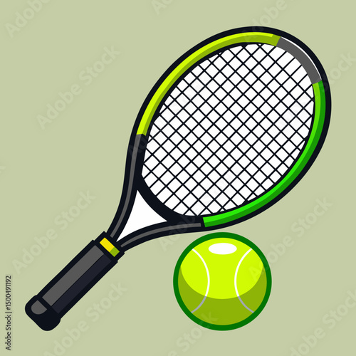 tennis racket and ball