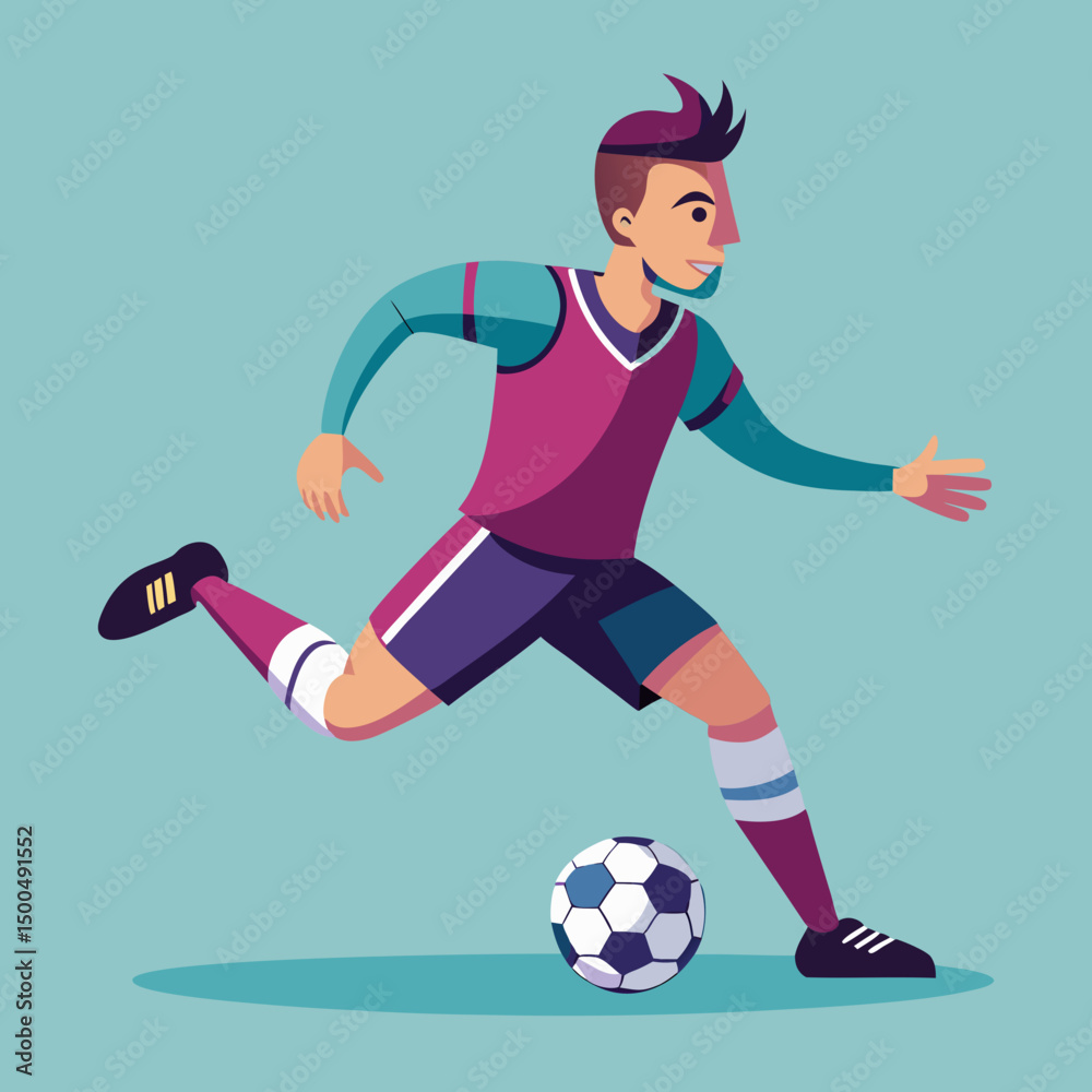 Fototapeta premium soccer player kicking ball