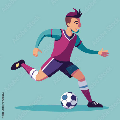 soccer player kicking ball