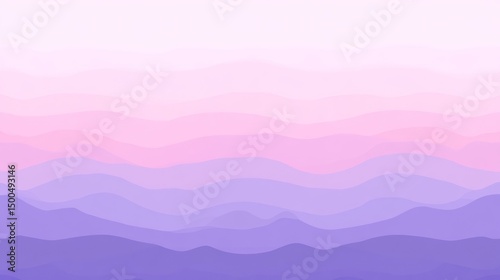 Gentle, pastel-toned mountain range illustration.