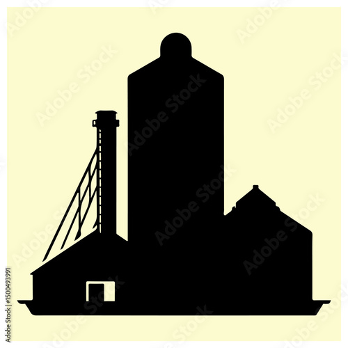 A black silhouette of a Silo vector