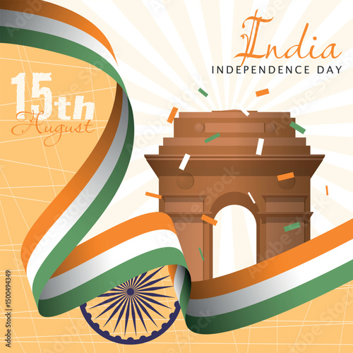 India Independence Day Poster. Happy independence day of India