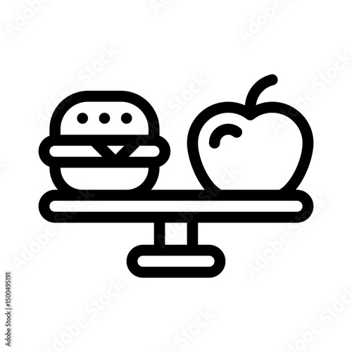 balanced diet line icon