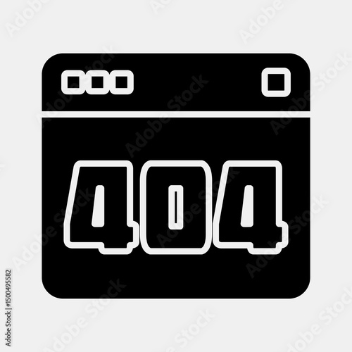 Icon error 404. Internet network elements. Icon in glyph style.