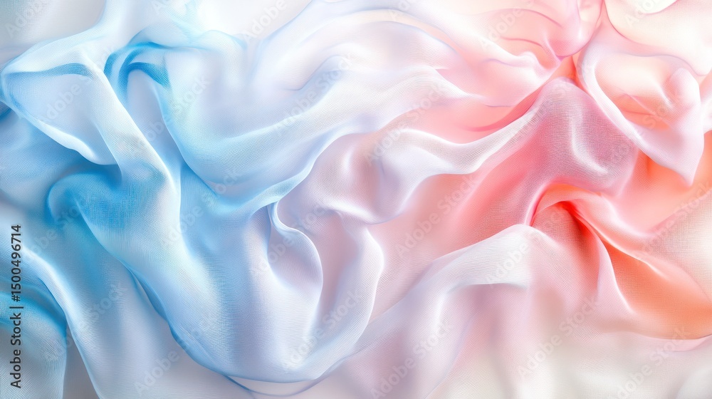 Fototapeta premium Delicate, flowing fabric with soft, pastel colors.
