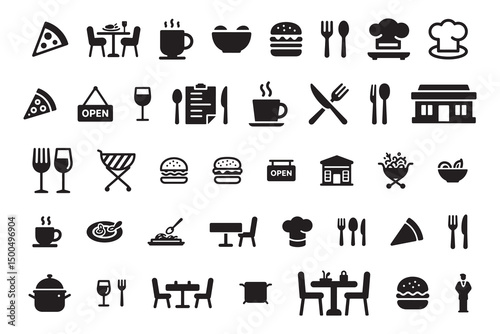 Restaurant and Food Icons Set for Restaurant Design