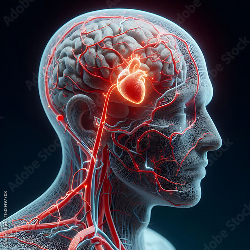 During a TIA, the blockage is brief and does not cause permanent brain tissue damage (infarction) 3D rendering