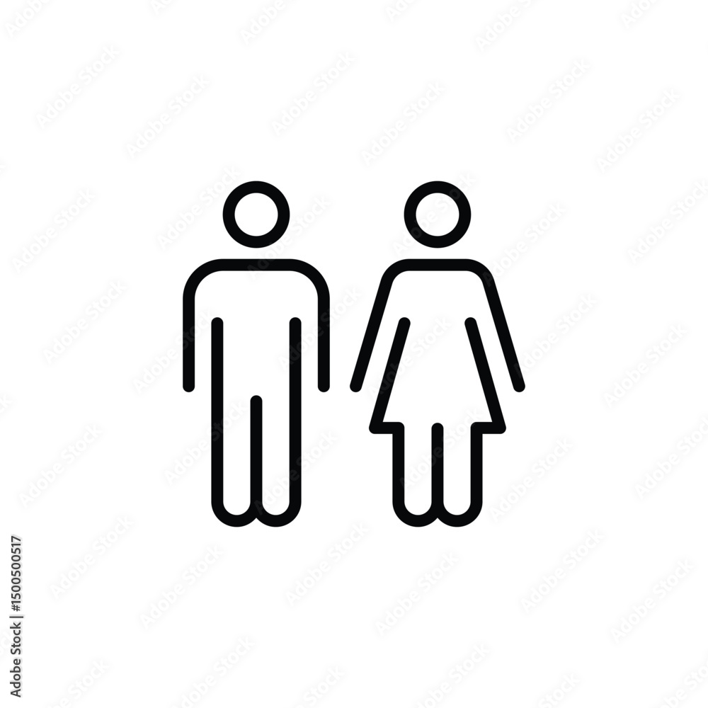male and female icon vector. in line style design on white background. vector illustration male and female icon vector. in line style design on white background. vector illustration