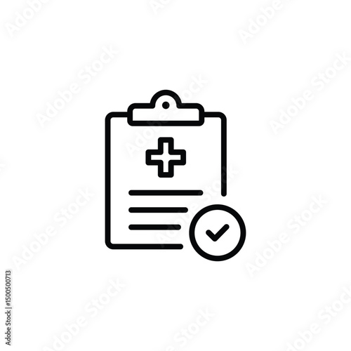 medical insurance icon vector. in line style design on white background. vector illustration