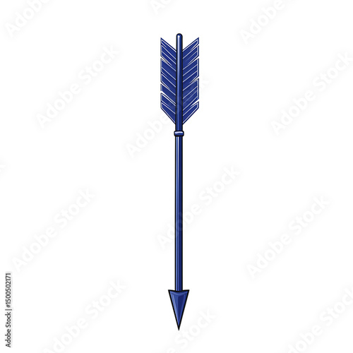 Modern Arrow with Precise Crisp Lines in Regal Roy Isolated on Transparent Background