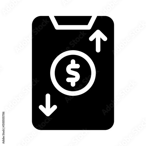 mobile payment glyph icon