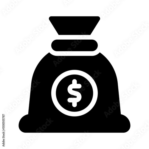 money bag glyph icon
