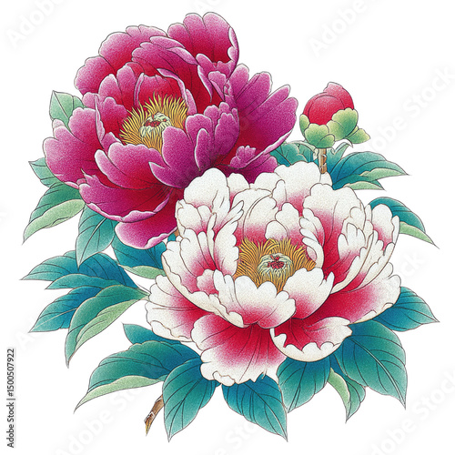 Exquisite Hand-Painted Peonies A Floral