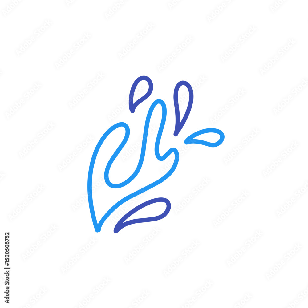 Naklejka premium water splash line art