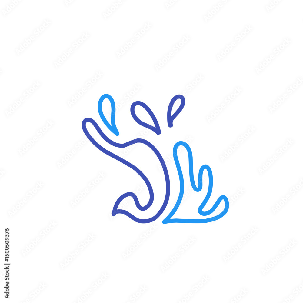 Obraz premium water splash line art