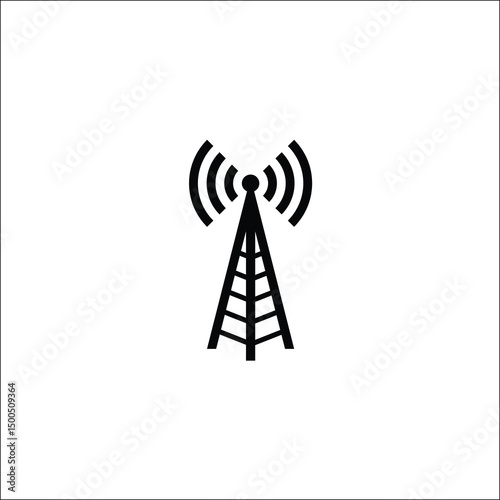 logo Vector illustration radio antenna wireless. Technology and network signal radio antenna.