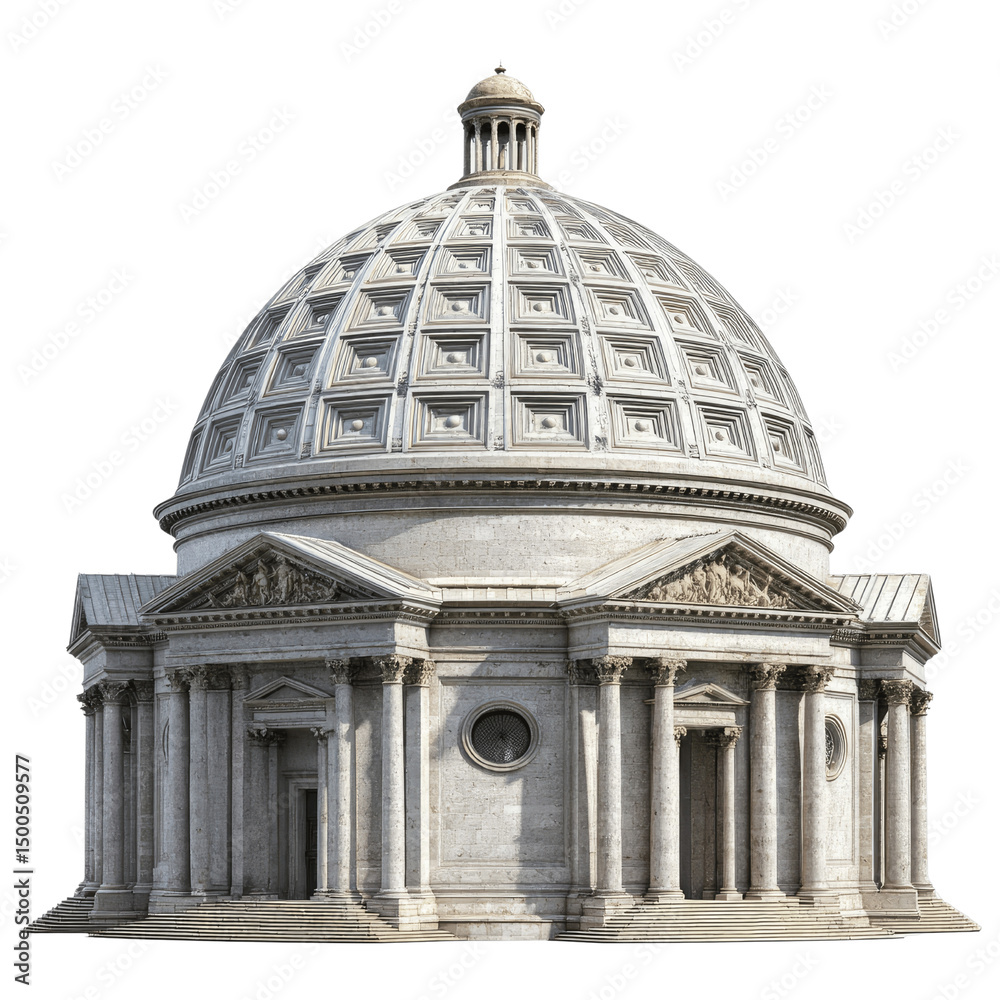 Fototapeta premium Architectural Rendering of a Classical Dome