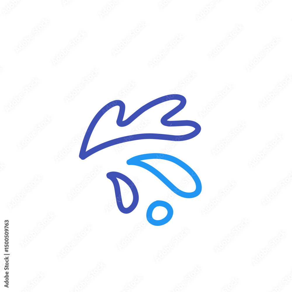 Naklejka premium water splash line art