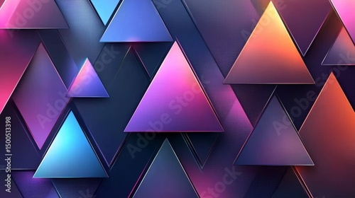Abstract geometric pattern of overlapping triangles. photo