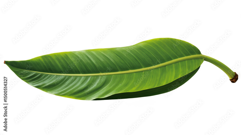 Obraz premium A vibrant green leaf against a solid backdrop.