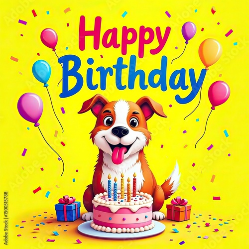 happy birthday card with dog
