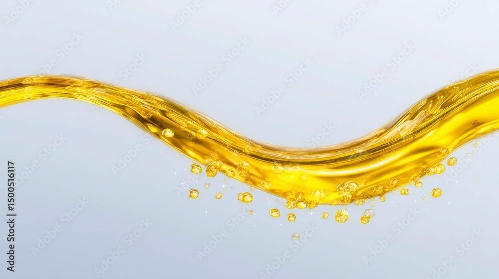 Fototapeta premium Golden Oil Flowing Wave Liquid Texture Background Abstract Swirl