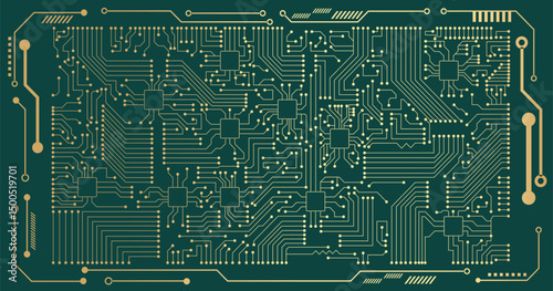 Abstract circuit board background. Digital innovation background. Electronic circuit board close up. Vector illustration.