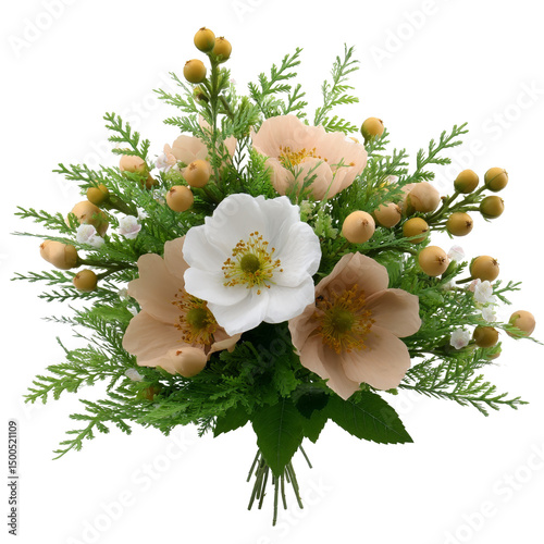 Delicate Wildflower Bouquet with Soft Stems and Natural Greenery Accents