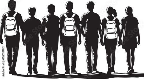 Happy Kids Going Back to School Silhouette

Backpacks & Books – First Day Silhouette Design

Back to School Bus Arrival Vector Art

Excited Students with Supplies Silhouette

Back to Learning – Classr