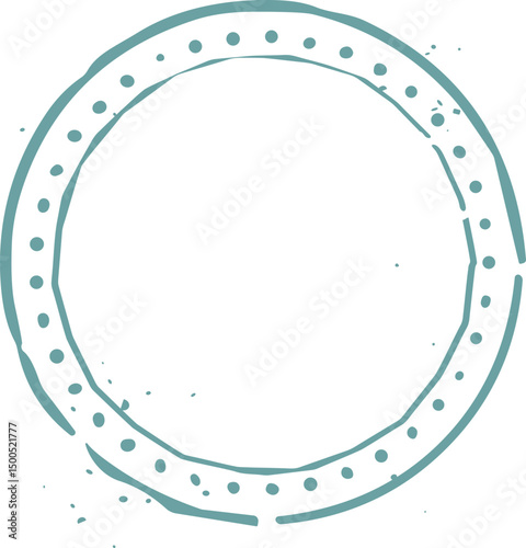 Circle Frame with Dots, Postcard Element
