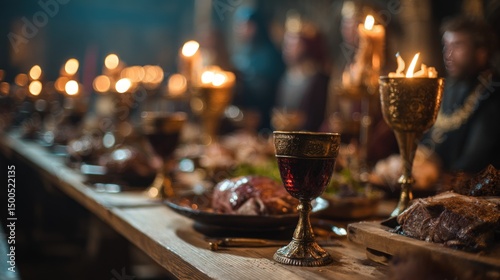 Medieval Feast: A Royal Banquet Under Candlelight