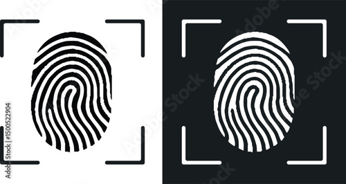 Fingerprint Unique Finger Pattern Poster Vector illustration. 