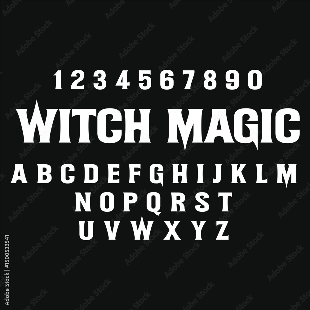 Fototapeta premium Witch Magic Font - Spooky Halloween Typeface, Gothic Witchcraft Font - Spooky Typography