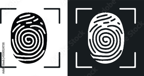 Fingerprint icon. Glyph fingerprint icon for website design and mobile, app development, print. 
