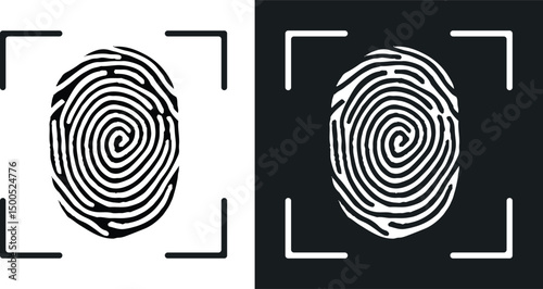Logo fingerprint vector. Fingerprint identification icon  illustration