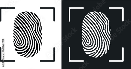 Logo fingerprint vector. Fingerprint identification icon  illustration