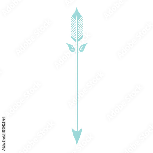Minimalistic Arrow with Elegant Outlines in Pastel Isolated on Transparent Background