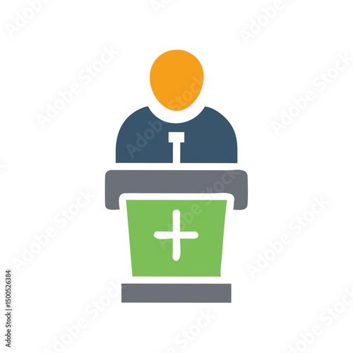 Priest Giving Eulogy Icon – Funeral and Memorial Service Symbol