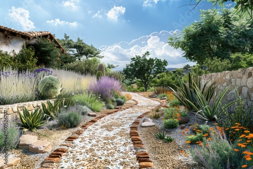 Vibrant Image of Xeriscaping WaterEfficient Desert Landscaping photo
