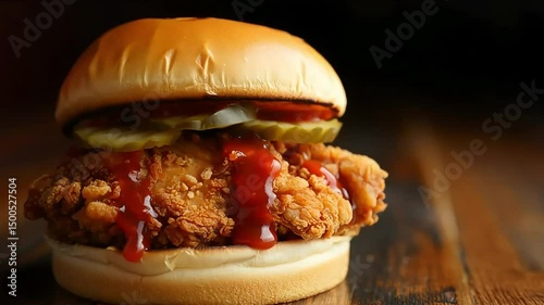 Fried Chicken Sandwich Close-Up