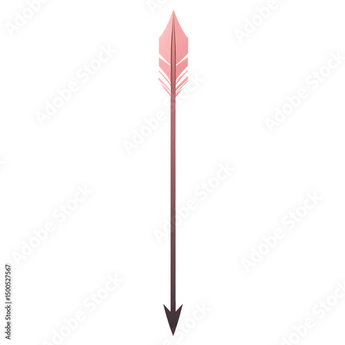 Elegant Arrow with a Smooth Silhouette in Rose Pink Isolated on Transparent Background