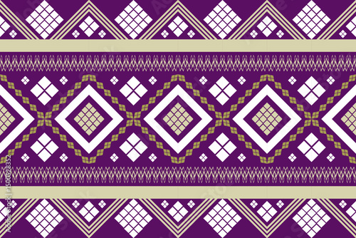 Ethnic Figure aztec embroidery style.Geometric ikat oriental traditional art pattern.Design for ethnic background,wallpaper,fashion,clothing,wrapping,fabric,element,sarong,graphic,vector illustration.