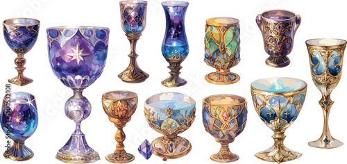 fantasy goblet watercolor clipart