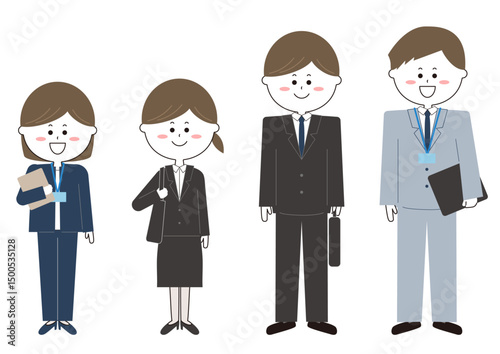 就職活動する学生と社員