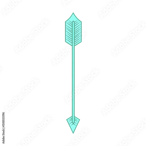 Minimalistic Arrow with Elegant Outlines in Pastel Isolated on Transparent Background
