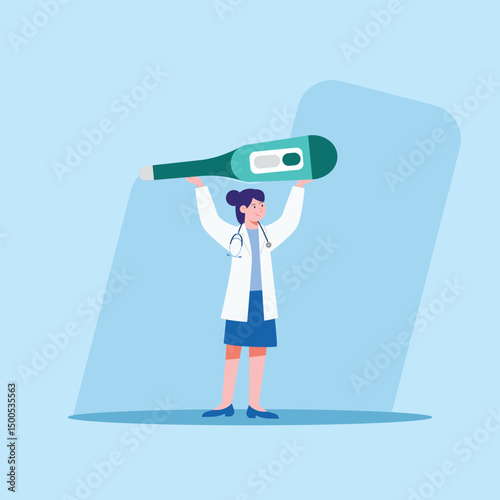 Doctor holding thermometer
