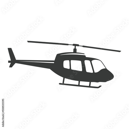 Helicopter Silhouette Vector for Aviation Logos.