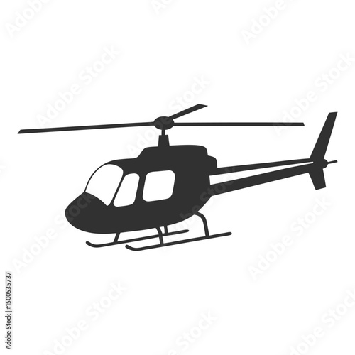 Helicopter Silhouette Vector for Aviation Logos.