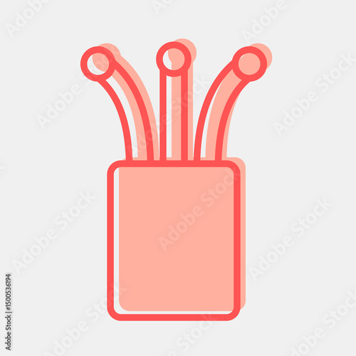 Icon optical fiber. Internet network elements. Icon in two tone style.